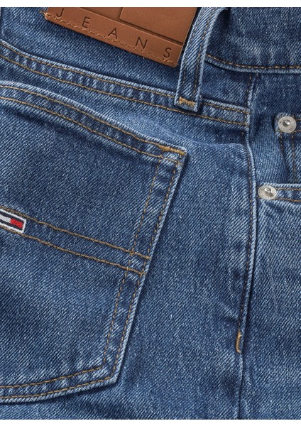 Yüksek Bel Dar Paça Tapered Fit Mavi Kadın Denim Pantolon Mom Jean Uh Tpr CH0152 Co fiyatları