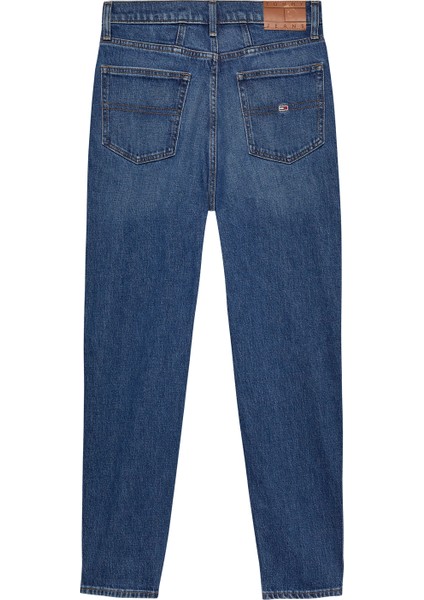 Yüksek Bel Dar Paça Tapered Fit Mavi Kadın Denim Pantolon Mom Jean Uh Tpr CH0152 Co modelleri