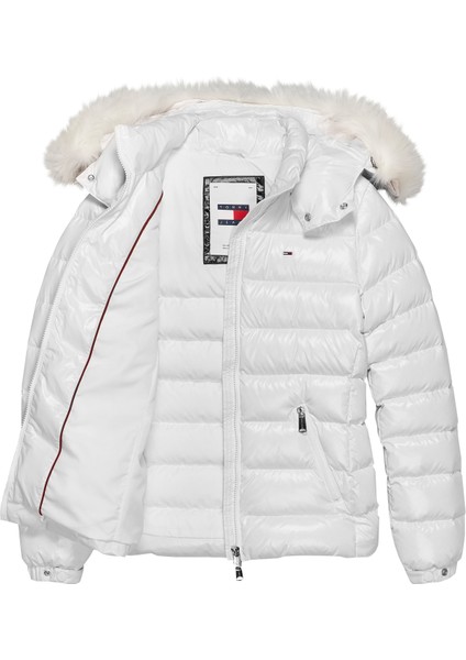 Tommy Jeans Beyaz Kadın Şişme Mont Tjw Tonal Hooded Down Jacket