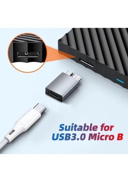 Type C To Micro B USB Çevirici Dönüştürücü Adaptör Bağlantı Aparatı