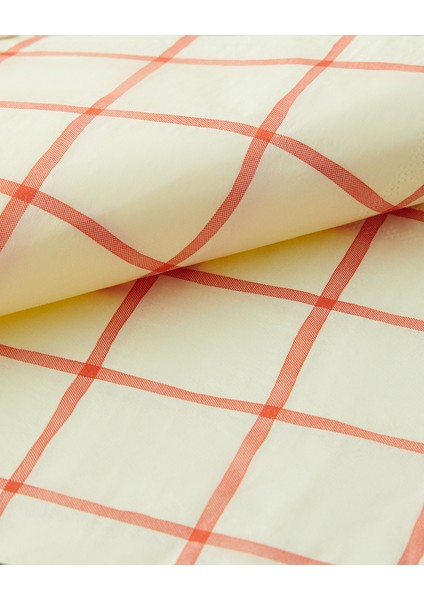Retro Gingham Kağıt 20'li Kağıt Peçete Krem modelleri