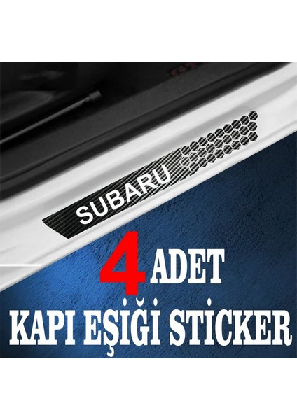 Subaru Özel Oto Kapı Eşikleri Sticker Karbon 4 Adet