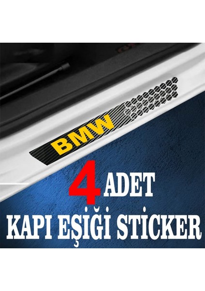 Bmw Özel Oto Kapı Eşikleri Sticker Karbon 4 Adet