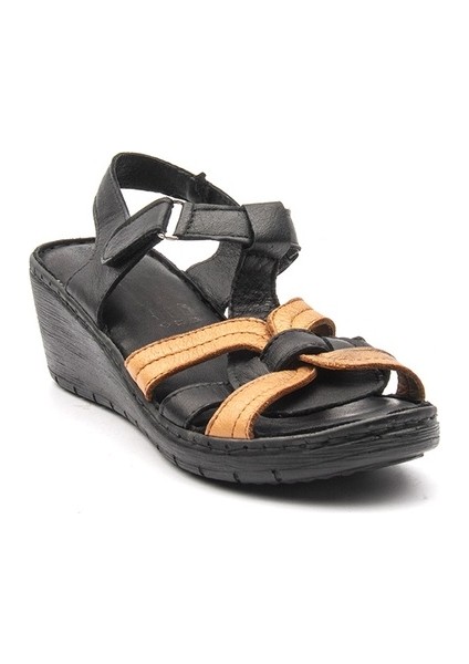 Kadın Comfort Sandalet [051347], Siyah - Taba, 36 fiyatları