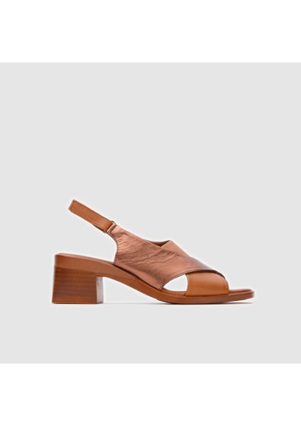 Kadın Topuklu Sandalet [060194] , Taba -Bronz, 40