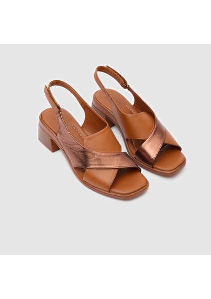 Kadın Topuklu Sandalet [060194] , Taba -Bronz, 40 fırsatları