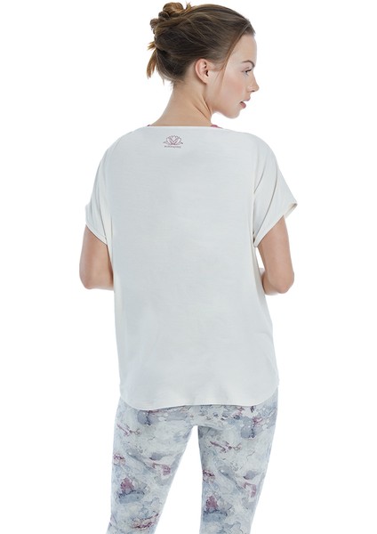 Kadın T-Shirt 70527 - Krem indirimleri