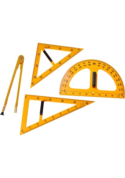 4x Büyük Matematik Geometri Cetveli, Matematik Geometri Aracı, Mühendislik, Çizimler, Öğretmenler, Okul Kara Tahtası Için Matematik Geometri Ekipmanı (Yurt Dışından) fiyatları