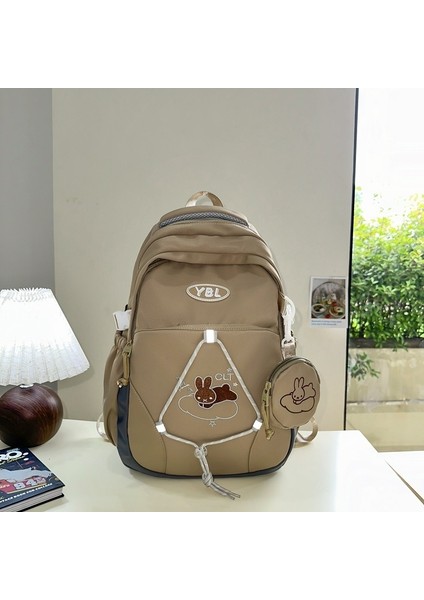 2024 Yeni Okul Çantası Naylon Kumaş Ilkokul Öğrencisi Sırt Çantası Ortaokul Öğrencisi Lise Öğrencisi Çok Yönlü Büyük Kapasiteli Sırt Çantası (Yurt Dışından)