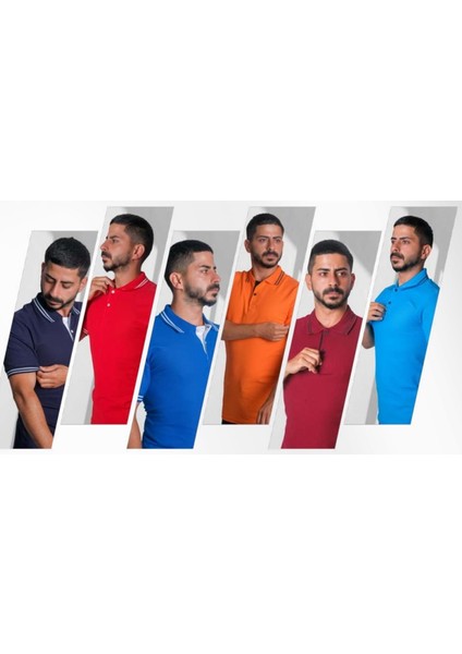Polo Yaka Penye Lacoste Çizgili - Turkuaz - M
