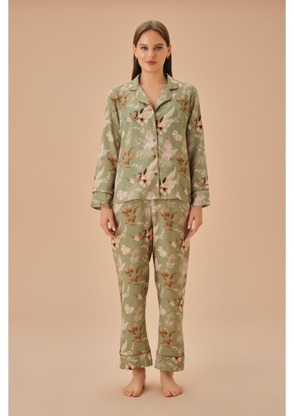 Amber Gömlek Yaka Pijama Takımı