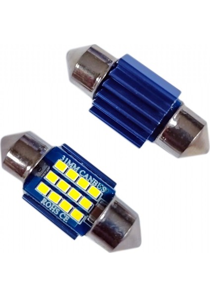 12V-24V Sofit Ampul 31Mm 12 Led Canbus Metal Beyaz Br0402244