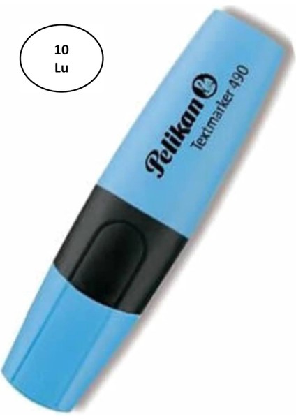Pelikan 490 Fosforlu Işaretleme Kalemi Mavi 10'lu - Lisinya