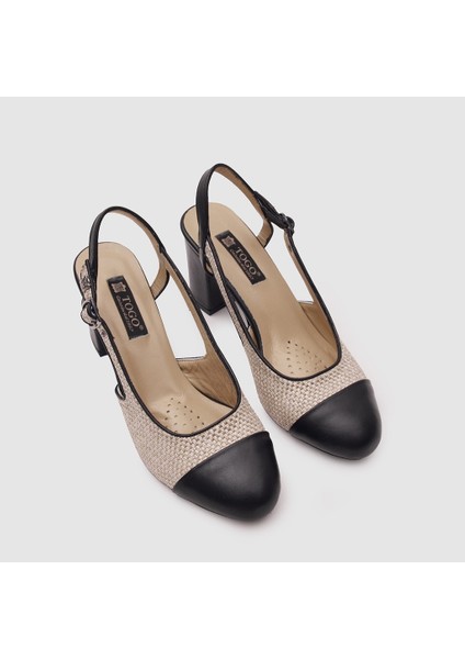 Kadın Topuklu Ayakkabı [060049], Siyah - Siyah Keten, 40 fiyatları