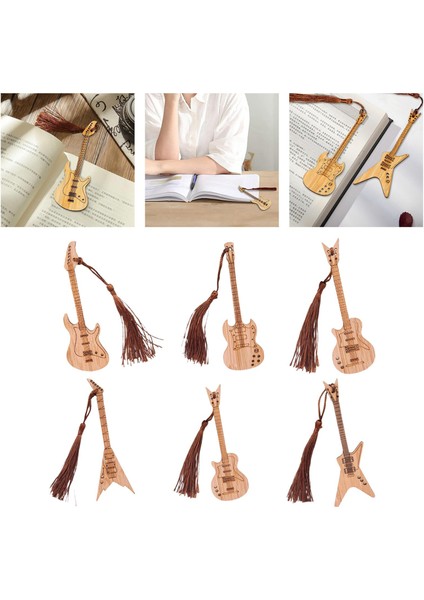 6 Bas Kitap Ayracı Püsküllü Ahşap Kitap Ayracı Kitap Aksesuarları Için (Yurt Dışından) fırsatları