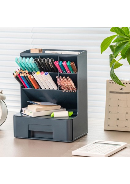 Kalemlik Fırçası Çekmeceli Masaüstü Hediyeler Için Mavi (Yurt Dışından) indirimleri