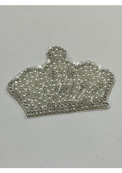 Taç Arma / Inci Boncuklu Arma / Ütü ile Yapışan / Ütü Transferli Yapıştırmalı Taç Arma