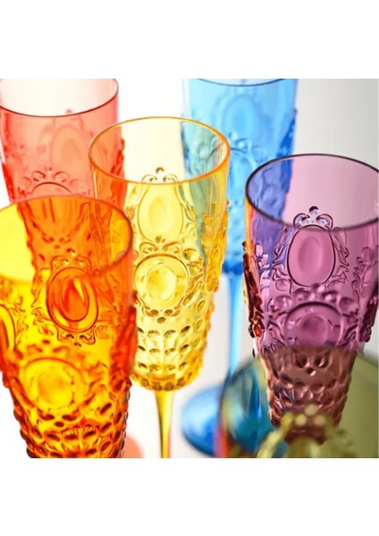 Baroque Rock Anniversary 6'lı Renkli Flüt Kadeh Seti fiyatları