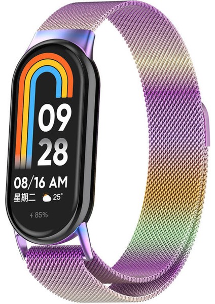 Xiaomi Smart Band 8 Ile Uyumlu Metal Tel-Örgü Işlemeli Kordon