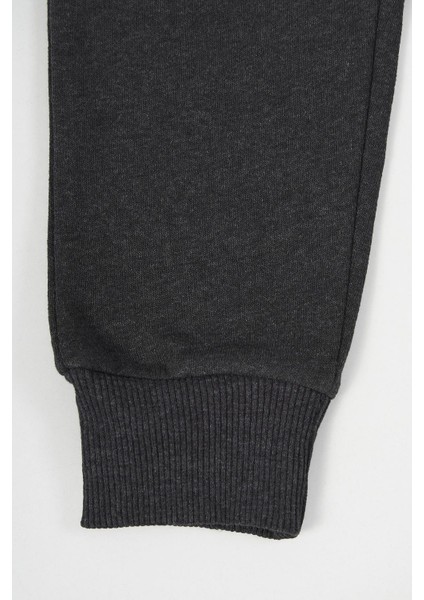 Antrasit Kalın Pamuklu Beli ve Paçası Lastikli Cepli 5-6-7-8-9-10-11-12 Yaş Kız Çocuk Eşofman Altı modelleri