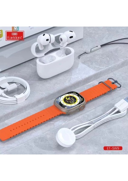 Akıllı Saat ve Bluetooth Kulaklık Kablosuz Şarj Özellikli Set