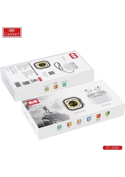 Akıllı Saat ve Bluetooth Kulaklık Kablosuz Şarj Özellikli Set