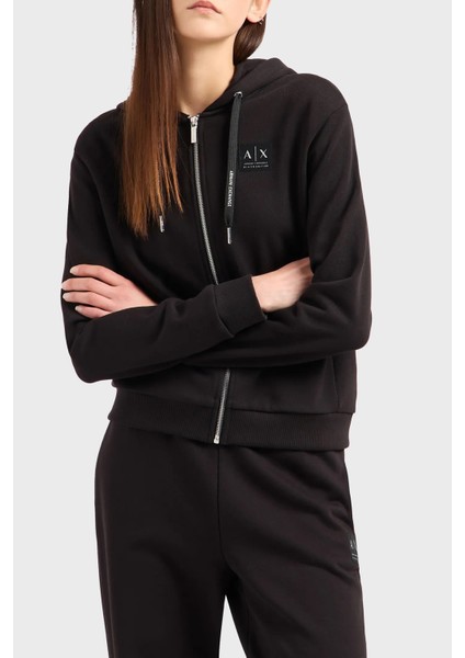 Pamuklu Regular Fit Kapüşonlu Fermuarlı Sweat Bayan Sweat XW000082 AF10172 UC001