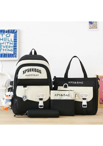 2024 Yeni Ilkokul Öğrencisi Dört Parçalı Okul Çantası Kadın Kore Versiyonu Ortaokul Öğrencisi Lise Öğrencisi Büyük Kapasiteli Sırt Çantası (Yurt Dışından)