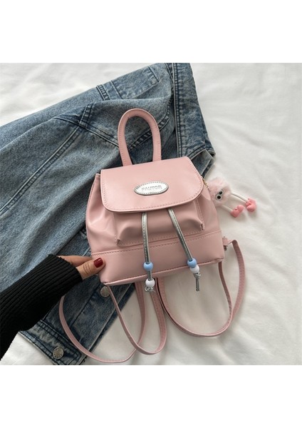 Yeni Retro Moda Düz Renk Sırt Çantası Kadın Çantası Sonbahar Tarzı Gündelik Trend Basit Seyahat Küçük Sırt Çantası Trendi (Yurt Dışından)