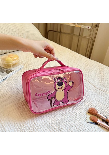 Disney Tatlı ve Sevimli Büyük Kapasiteli Kozmetik Çantası Taşınabilir Seyahat Makyaj Çantası Taşınabilir Şeffaf Saklama Çantası (Yurt Dışından)