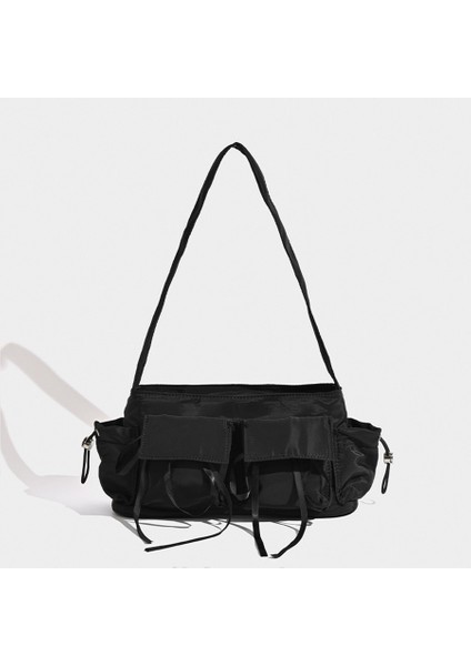 2024 Yeni Stil Yumuşak Mizaç Yay Pilili Baget Çanta Kore Niş Tatlı ve Çok Yönlü Tek Omuz Koltuk Altı Çantası (Yurt Dışından)