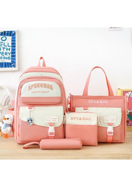 2024 Yeni Ilkokul Öğrencisi Dört Parçalı Okul Çantası Kadın Kore Versiyonu Ortaokul Öğrencisi Lise Öğrencisi Büyük Kapasiteli Sırt Çantası (Yurt Dışından)
