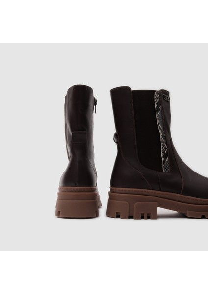 Kadın Chelsea Bot [060178], Kahve Deri - Kahve Leopar, 40