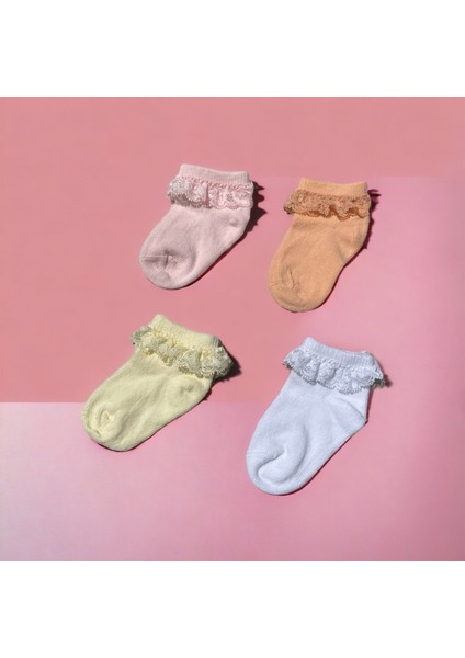Kız Bebek ve Çocuk Dantelli Çorap Seti