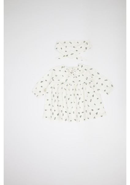 Kız Bebek Baskılı Elbise ve Toka_RG321 fiyatları