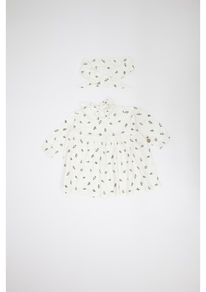 Kız Bebek Baskılı Elbise ve Toka_RG321 modelleri