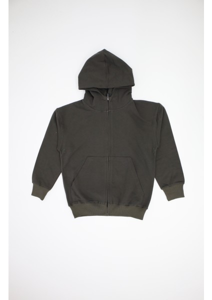 Erkek Genç Kapüşonlu Fermuarlı Sweatshirt