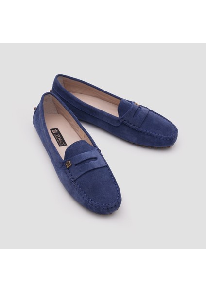 Kadın Loafer Ayakkabı [060038], Mavi Süet, 36