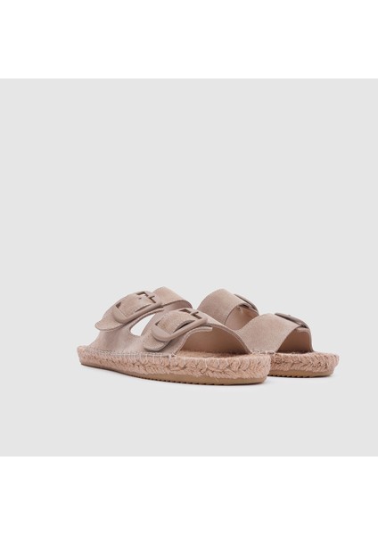 Kadın Espadril Terlik [060039], Bej Süet, 39