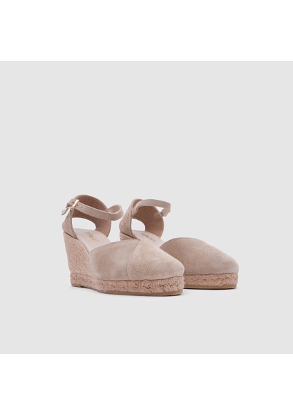 Kadın Espadril Dolgu Topuk Ayakkabı [060031], Bej Nubuk, 38 modelleri