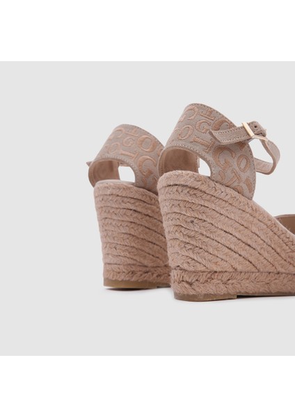 Kadın Espadril Dolgu Topuk Ayakkabı [060031], Bej Nubuk, 38 indirimleri