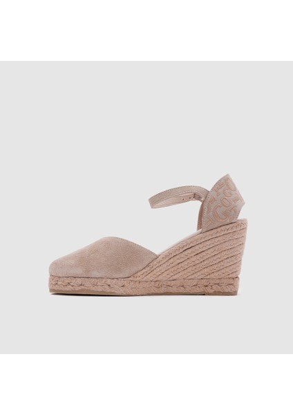 Kadın Espadril Dolgu Topuk Ayakkabı [060031], Bej Nubuk, 39