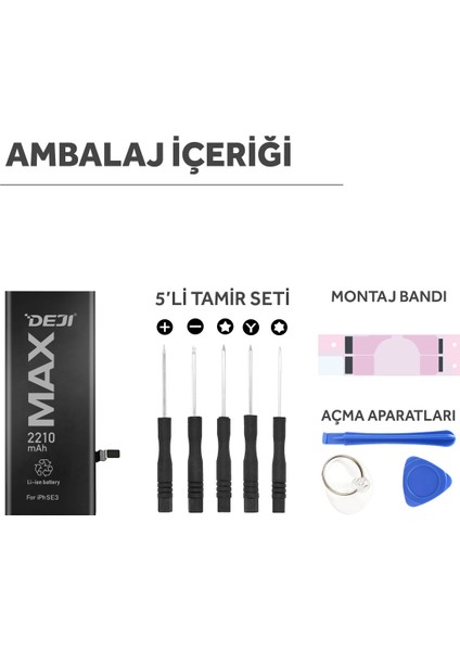 Apple iPhone Se3 (2022) Mucize Batarya 2210 mAh