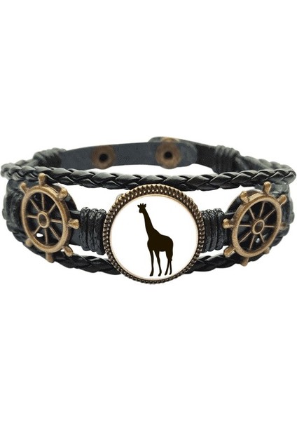 Kara Ciraffe Cute Animal Portrayal Skin Braided Ocean Bracelet Wristband (Yurt Dışından)