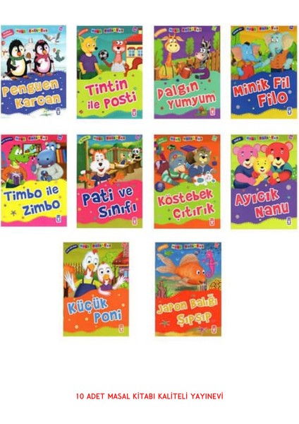 Her Yaşa Uygun 10 Adet Masal Kitabı & Kitap Okuma Yüzüğü Hediyeli