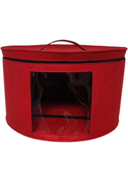 Ş Kutusu Kutusu Çeş Ş Tü Için Yuvarlak Ş Taşıma Çantası 43X26CM Kırmızı (Yurt Dışından)