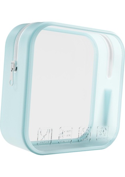 Fermuarlı Kozmetik Çantası Taşınabilir Tuvalet Çantası Kadınlar Için Mavi (Yurt Dışından) modelleri