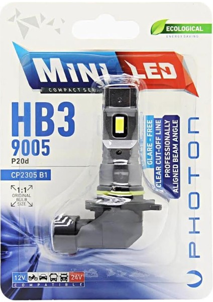 Mını Hb3 9005 12-24V Compact Led (Tekli Blister) Cp2305 B1
