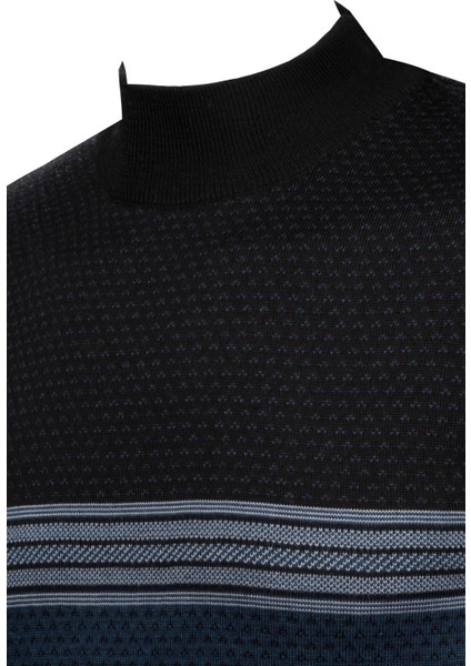 Erkek Yarım Balıkçı Yaka Triko Kazak Desenli Kol ve Bel Lastikli Çelik Örgü Regular Kalıp - 5009B modelleri