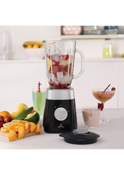 Buz Kırma Özellikli, 1,5 Lt Cam Hazneli Smoothie Blender , 1000W Güçlü Motor + Onerous Mutfak Tartısı